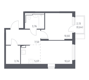 Квартира 42,2 м², 1-комнатная - изображение 1