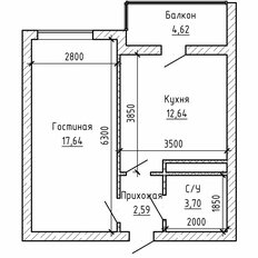 Квартира 42 м², 1-комнатная - изображение 2