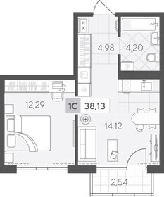 Квартира 38,1 м², 1-комнатная - изображение 1