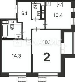 Квартира 57,1 м², 2-комнатная - изображение 1