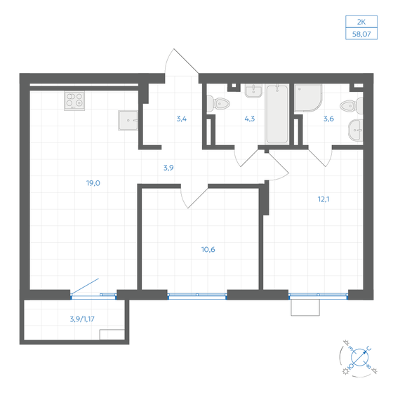 60,4 м², 3-комнатная квартира 6 000 000 ₽ - изображение 72