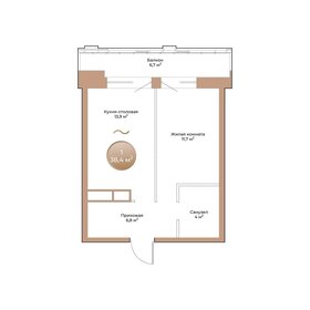 Квартира 38,4 м², 1-комнатная - изображение 1