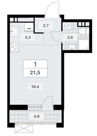 Квартира 21,5 м², студия - изображение 1