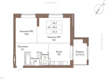 Квартира 25 м², 1-комнатная - изображение 2