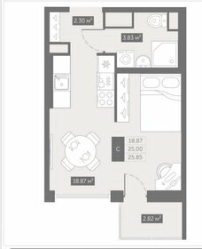 Квартира 25,1 м², студия - изображение 1
