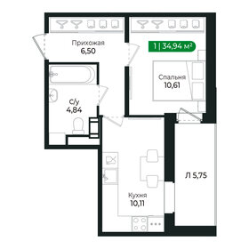 Квартира 32 м², 1-комнатная - изображение 1
