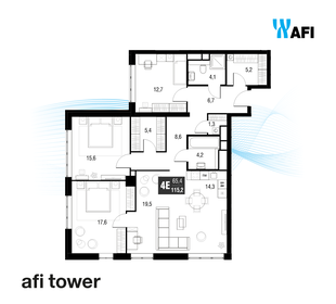 Квартира 115,1 м², 4-комнатная - изображение 1