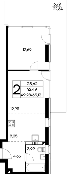 60,5 м², 2-комнатная квартира 24 177 000 ₽ - изображение 21