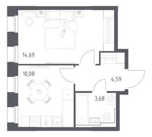 Квартира 33 м², 1-комнатная - изображение 1