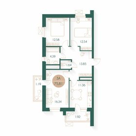 Квартира 75,8 м², 3-комнатная - изображение 1