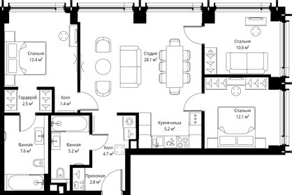 Квартира 92,6 м², 3-комнатная - изображение 2