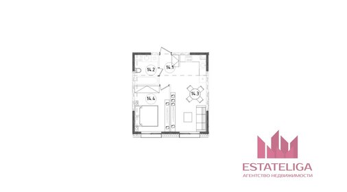 Квартира 40 м², 1-комнатные - изображение 1