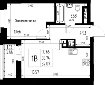 Квартира 37,1 м², 1-комнатная - изображение 1