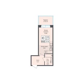 Квартира 27,2 м², студия - изображение 1
