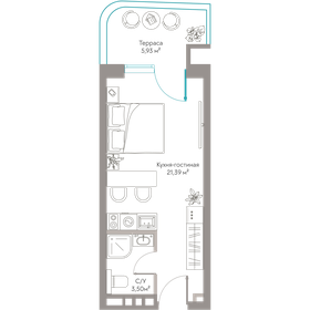 Квартира 30,8 м², студия - изображение 1