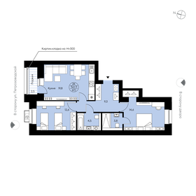 Квартира 67,1 м², 2-комнатная - изображение 1