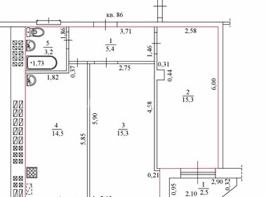 Квартира 53,7 м², 2-комнатная - изображение 1