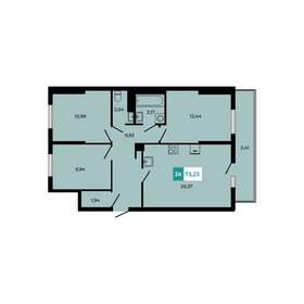 Квартира 73,2 м², 3-комнатная - изображение 1