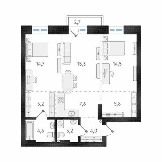 101 м², 2-комнатная квартира 26 598 000 ₽ - изображение 32