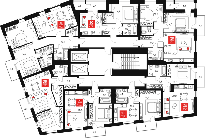 64,2 м², 3-комнатная квартира 11 209 320 ₽ - изображение 23