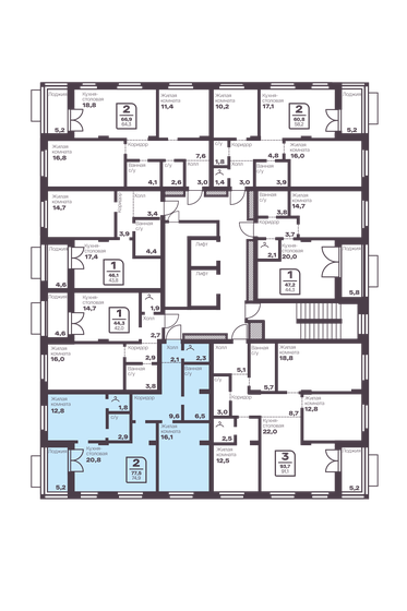 74,9 м², 2-комнатная квартира 10 486 000 ₽ - изображение 38