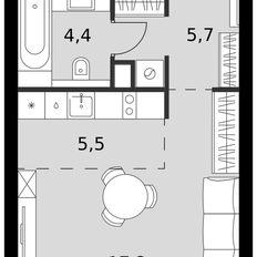 Квартира 32,8 м², студия - изображение 1