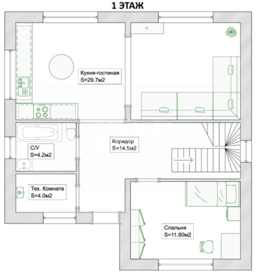 41,8 м² дом, 46 соток участок 1 700 000 ₽ - изображение 59