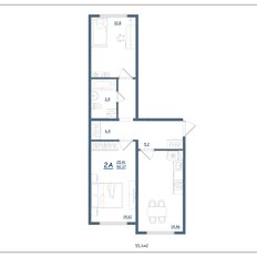 Квартира 55,4 м², 2-комнатная - изображение 2