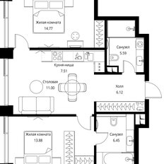 Квартира 65,3 м², 2-комнатная - изображение 3
