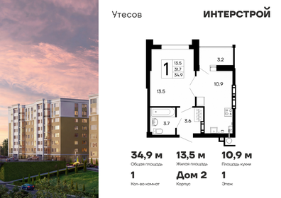 Квартира 34,9 м², 1-комнатная - изображение 1