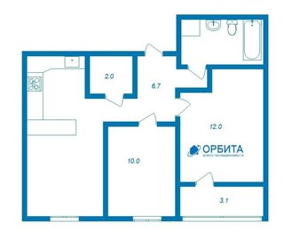 Квартира 53,4 м², 2-комнатная - изображение 1