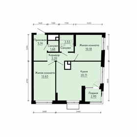 Квартира 58,5 м², 2-комнатная - изображение 1
