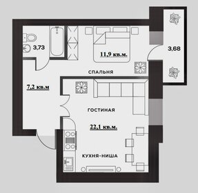 Квартира 45,1 м², 2-комнатная - изображение 1