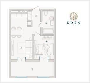 Квартира 53,5 м², 2-комнатные - изображение 1