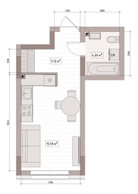 Квартира 25,6 м², студия - изображение 2