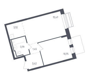 Квартира 38,6 м², 1-комнатная - изображение 1