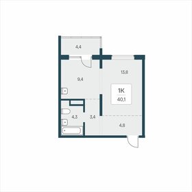 Квартира 40,1 м², 1-комнатная - изображение 1
