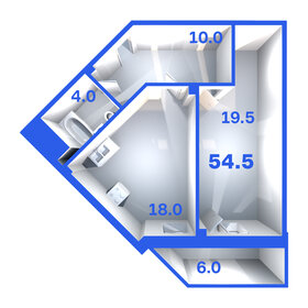 Квартира 54,5 м², 1-комнатная - изображение 1