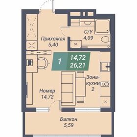 Квартира 26,2 м², студия - изображение 1