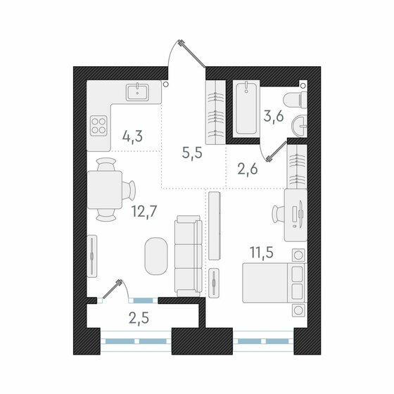 52,7 м², 2-комнатная квартира 6 850 000 ₽ - изображение 22