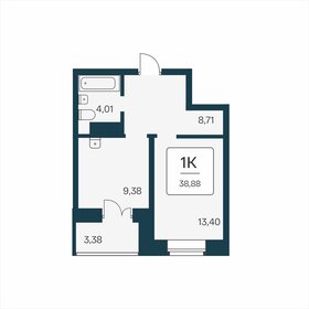 Квартира 38,9 м², 1-комнатная - изображение 1