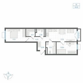 Квартира 58,2 м², 2-комнатная - изображение 1