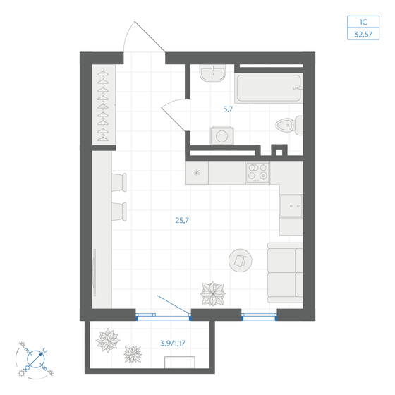 37 м², квартира-студия 4 700 000 ₽ - изображение 91
