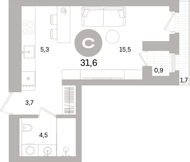 12,5 м², комната 900 000 ₽ - изображение 51