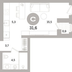 Квартира 31,6 м², студия - изображение 3