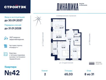 Квартира 65 м², 2-комнатная - изображение 1