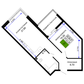 Квартира 55,3 м², 1-комнатная - изображение 1