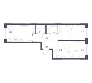 Квартира 61,8 м², 2-комнатная - изображение 1