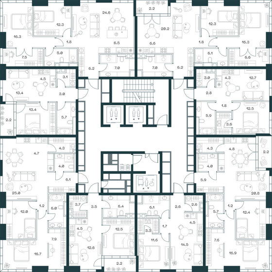 45,8 м², 1-комнатная квартира 30 240 334 ₽ - изображение 33
