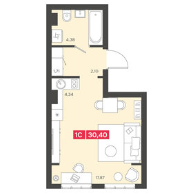 Квартира 30,4 м², 1-комнатная - изображение 1